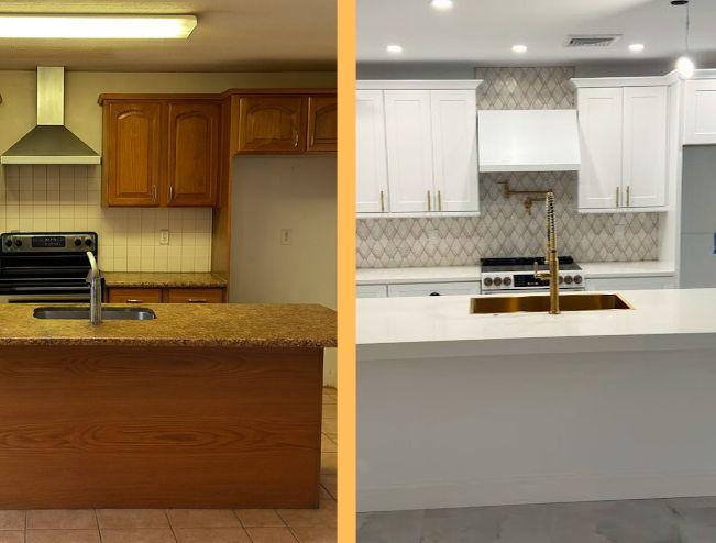 Kitchen transformation before and after